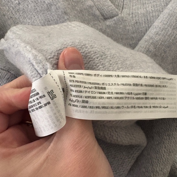 Abercrombie Long Sleeve Collared Sweater Mini Dress Grey Women’s Medium Tall - Picture 7 of 7